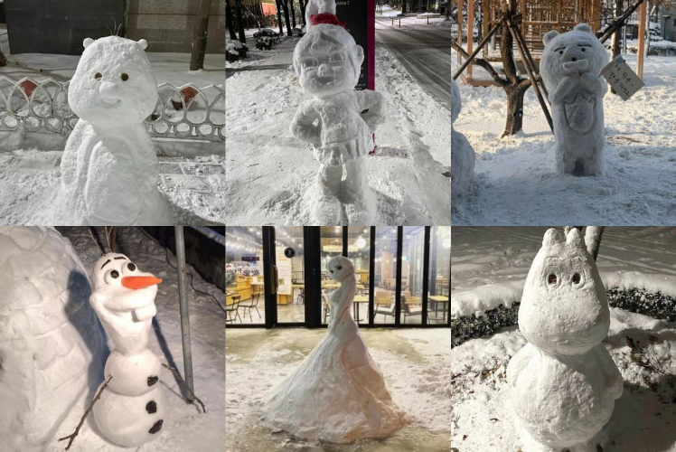 금손이 만든 눈사람 작품, 눈사람 예술