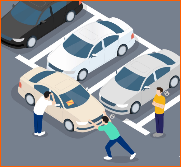 이중주차, 이중주차사고, 불법주차스티커 