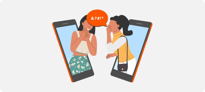 온라인 상으로 욕설을 주고받는 여성들 이미지